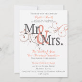 5x7 結婚式招待状 になる Mr. & Mrs. 招待状 (正面)