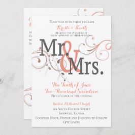 5x7 結婚式招待状 になる Mr. & Mrs. 招待状