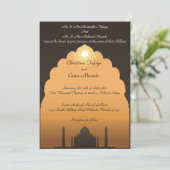 5x7 結婚式招待状 タージマハルの夕日 招待状 (スタンド正面)