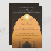 5x7 結婚式招待状 タージマハルの夕日 招待状 (正面/裏面)