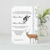5x7 結婚式招待状 鹿 雌鹿 オス鹿 森の狩猟 招待状 (スタンド正面)