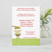 5x7 緑の冬のエルフのクリスマス招待状 招待状 (スタンド正面)