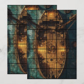 5x7 船舶用紙グリッドマップ 招待状 (正面/裏面)