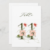 5x7 花の植物 テーブルナンバー11 招待状 (正面/裏面)