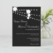 5x7 黒の和紙ランプ 結婚式招待状 招待状 (スタンド正面)