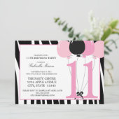 5x7 11th誕生日パーティー招待状 招待状 (スタンド正面)