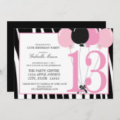 5x7 13歳の誕生日パーティー招待状 招待状 (正面/裏面)