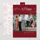 5x7 2フォトハッピーホリデーズフォトカード シーズンカード (正面/裏面)