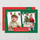 5x7 3フォトクリスマスライトフォトカード シーズンカード (正面/裏面)