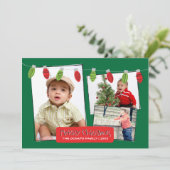 5x7 3フォトクリスマスライトフォトカード シーズンカード (スタンド正面)
