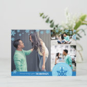 5x7 3フォトスノーフレークフォトカード シーズンカード (スタンド正面)