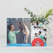 5x7 3フォトスノーフレークフォトカード シーズンカード (スタンド正面)