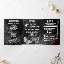 5x7 3倍結婚式招待状ハンティングアデライン座