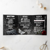 5x7 3倍結婚式招待状ハンティングアデライン座 三つ折りプログラム (内部)