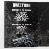 5x7 3倍結婚式招待状ハンティングアデライン座 三つ折りプログラム (内部最初)