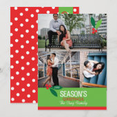 5x7 3枚写真 ホリー デザイン フラット カード (正面/裏面)