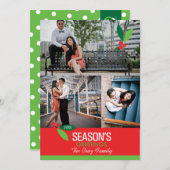 5x7 3 枚　写真 ホリー デザイン フラット カード (正面/裏面)