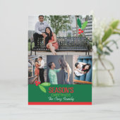 5x7 4枚の写真 ホリー デザイン フラット カード (スタンド正面)