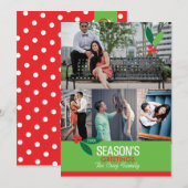 5x7 4枚の写真 ホリー デザイン フラット カード (正面/裏面)