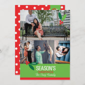 5x7 4枚写真 ホリー デザイン フラット カード (正面/裏面)