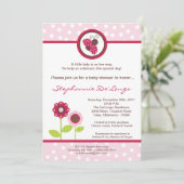 5x7 Berry Garden Lady Bug Baby Shower招待状 招待状 (スタンド正面)