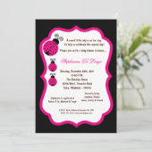5x7 Black Lady Bug Baby Shawer(5x7 Black Lady Bug  招待状 (スタンド正面)