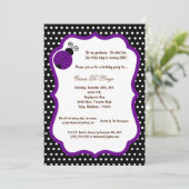 5x7 Black Lady Bug Burthday Party招待状 招待状 (スタンド正面)