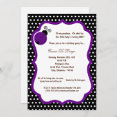 5x7 Black Lady Bug Burthday Party招待状 招待状 (正面/裏面)