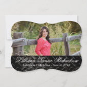 5x7 Black Steel Metal Aluminumシニアアナウンス 案内状 (正面)