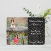 5x7 Black Steel Metal Aluminumシニアアナウンス 案内状 (スタンド正面)