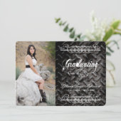 5x7 Black Steel Metal Aluminumシニアアナウンス 案内状 (スタンド正面)