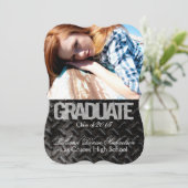 5x7 Black Steel Metal Aluminumシニアアナウンス 案内状 (スタンド正面)