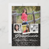 5x7 Black Steel Metal Aluminumシニアアナウンス 案内状 (正面)