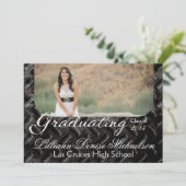 5x7 Black Steel Metal Aluminumシニアアナウンス 案内状 (スタンド正面)