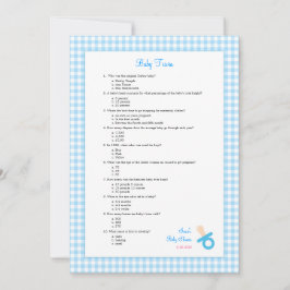 5x7 Blue Gingham Triviaシャワーゲーム