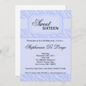 5x7 Blue Zebra印刷バースデーパーティーの招待状 招待状 (正面/裏面)