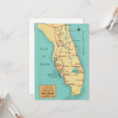5x7  Boca Grande Useppa Island Florida Map  カード (正面/裏面インサイチュ)