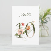 5x7 Botanical Floral Number 10, Table Number 招待状 (スタンド正面)