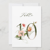 5x7 Botanical Floral Number 10, Table Number 招待状 (裏面)