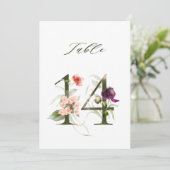 5x7 Botanical Floral Number 14, Table Number 招待状 (スタンド正面)