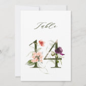 5x7 Botanical Floral Number 14, Table Number 招待状 (裏面)