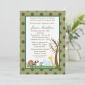 5x7 Brown Jungle Safari Zoo Baby Shower招待状 招待状 (スタンド正面)