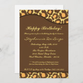 5x7 Brown Leopard Print誕生日パーティーへの招待 招待状 (正面/裏面)