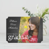 5x7 Chalkboardブラックボードシニア発表 案内状 (スタンド正面)