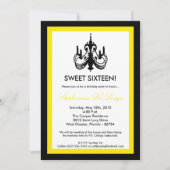 5x7 Chandelierイエロー16誕生日招待状 招待状 (正面)