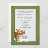 5x7 Circle PHOTO Gril and Friendsベビー・ショー 招待状 (正面/裏面)