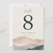 5x7" Desert Mountain Sunset Table Number Card 招待状 (正面)
