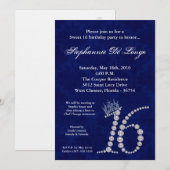 5x7 Diamond Saphire Sweet 16誕生日招待状 招待状 (正面/裏面)