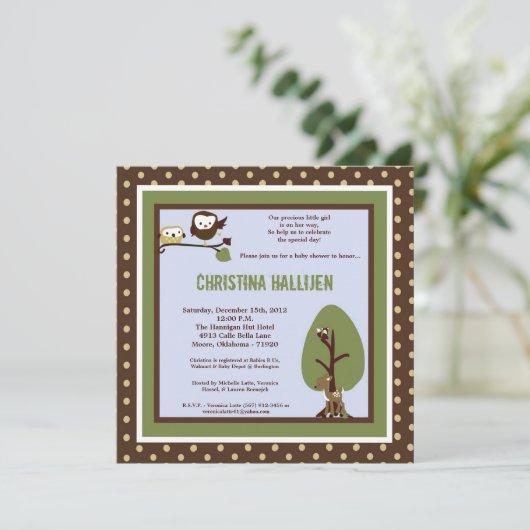 5x7 Enchanted Hollow Baby Shower Invitation 招待状 (スタンド正面)