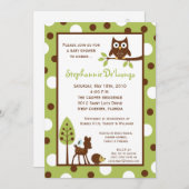 5x7 Forrestの森林動物のベビーシャワーの招待状 招待状 (正面/裏面)